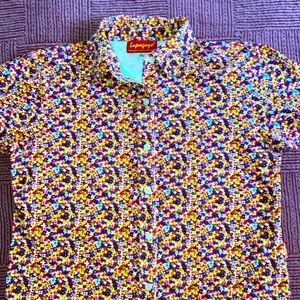 Lapagayo women’s size large floral Button Down Shirt Vibrant Casual Style